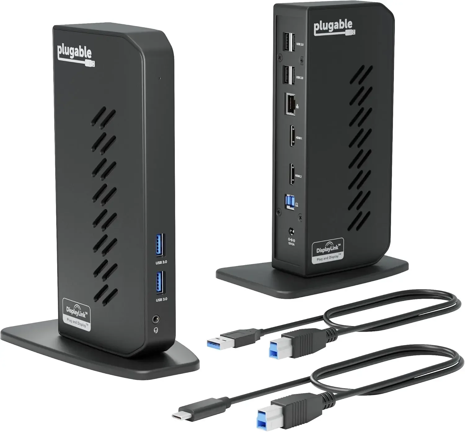 محطة إرساء الكمبيوتر المحمول USB 3.0 وUSB-C العالمية مع منفذين لنظام التشغيل Windows