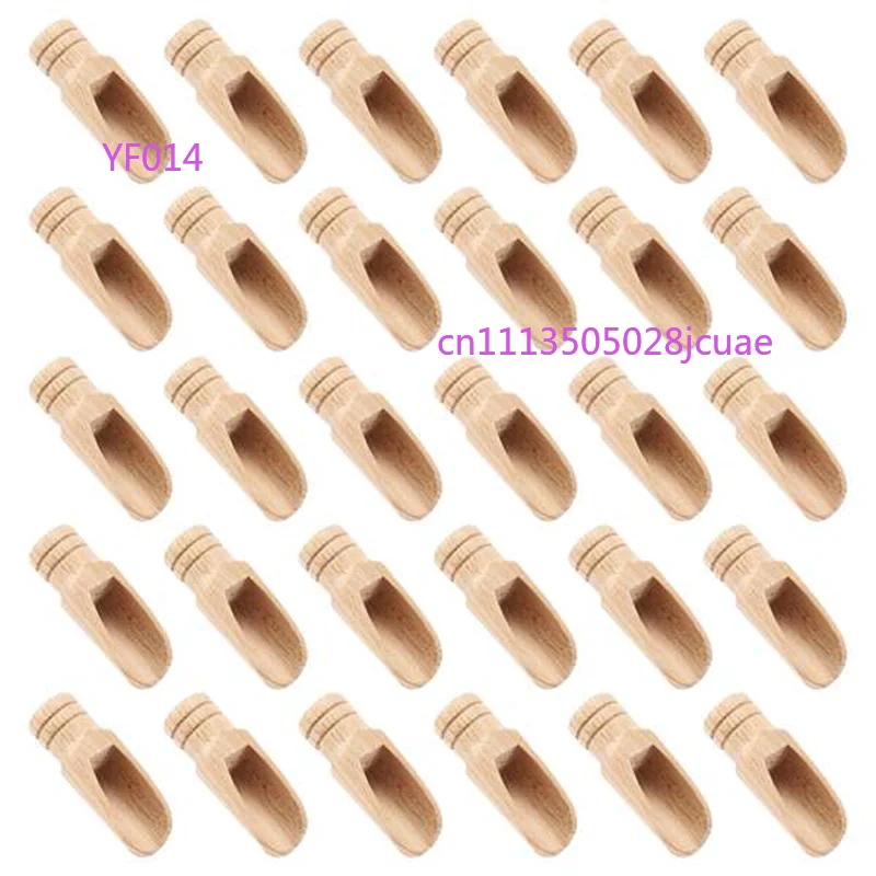 30 Stück Mini-Holzlöffel mit kurzem Griff, kleine Salzlöffel für Gewürze, Eis, Kaffee, Tee, Marmelade