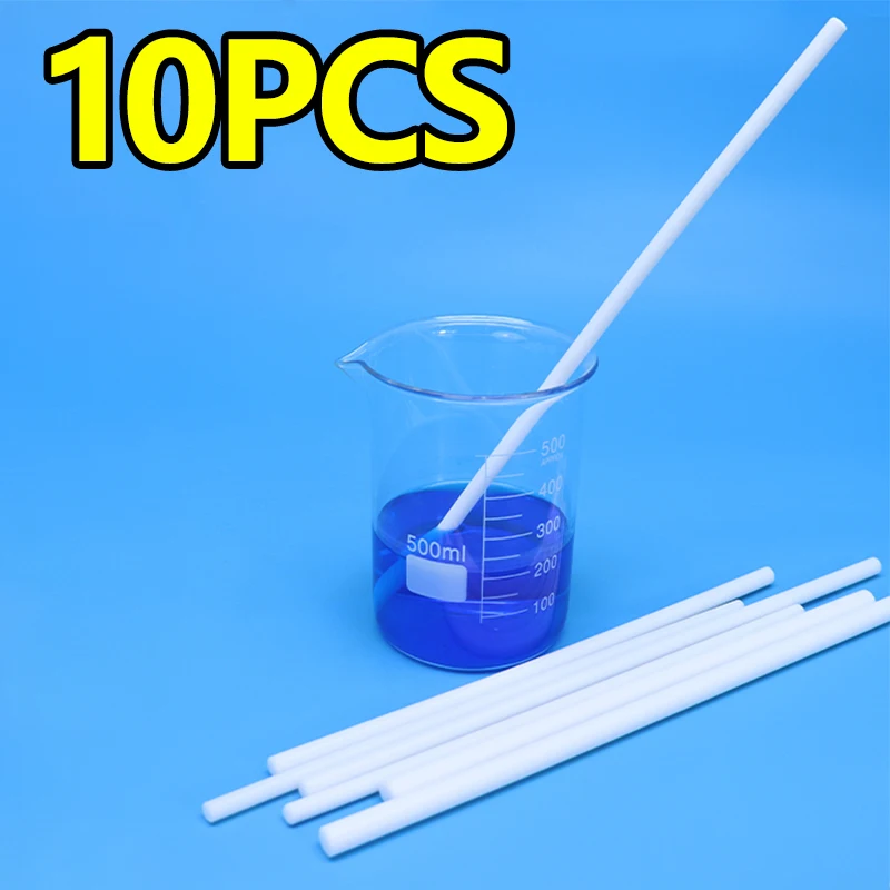 

10 packs of PTFE stirring rod Pure tetrafluoro Laboratory manual stirring rod Rod diameter 6mm 7mm 8mm 10mm 12mm 15mm