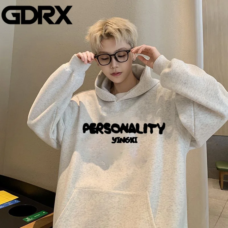 Heavy Velvet Hooded Sweatshirt Men Trendy Hoodie Thickened Warm Retro Design Niche Sweatshirts