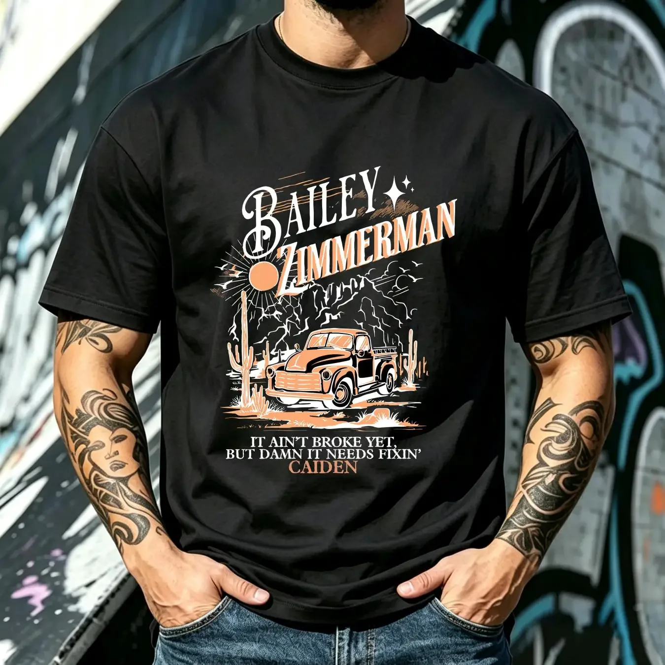washed T Shirt NEW Bailey Zimmerman black Short sleeve S 5Xl fan YY1200 vintage Washed streetwear Slightly graphic fashion