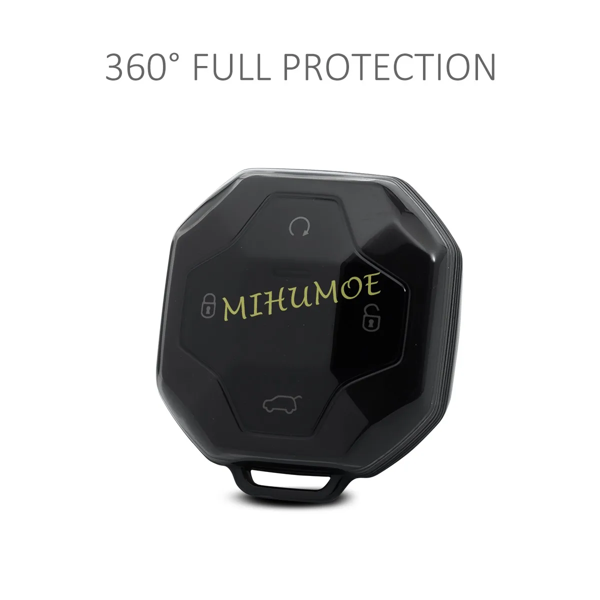 حافظة مفتاح السيارة عن بعد شفافة لـ Jetour T2 2024 2025 بولي يوريثان 4 أزرار غطاء حامي ملحقات أسود/واضح 2 قطعة #3