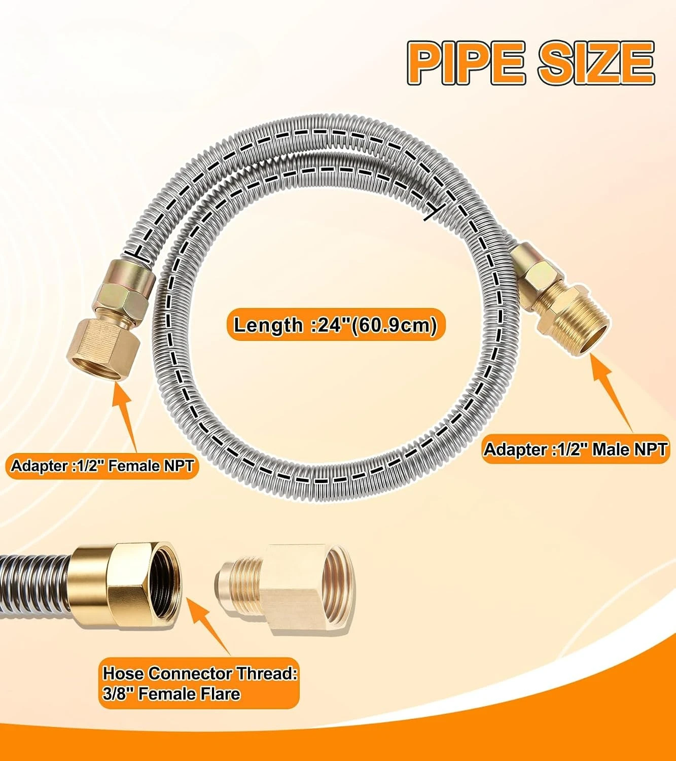Propane Fire Pit Corrugated Hose Tube 24