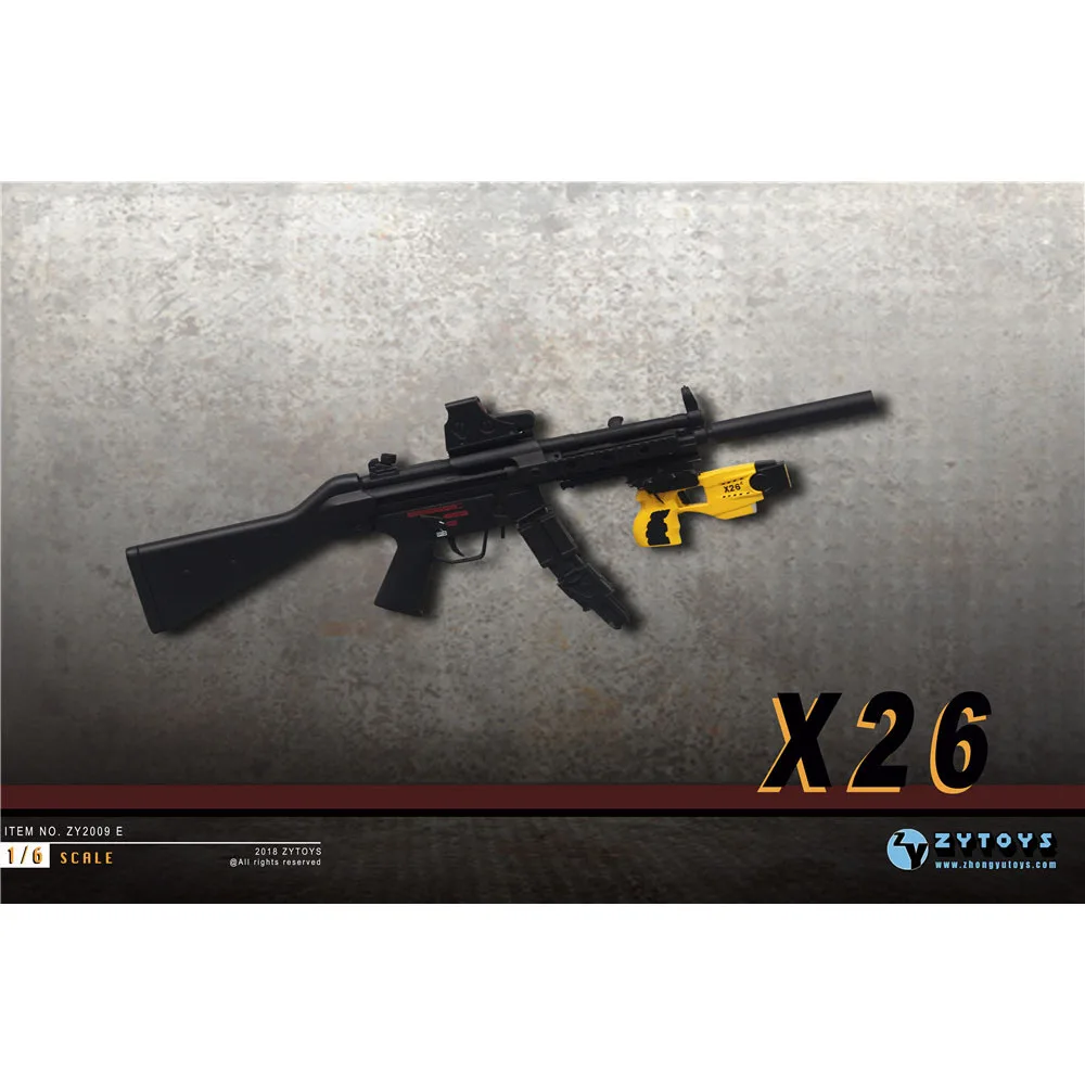 ZYTOYS 1/6 échelle Taser X26 modèle en plastique pistolet noir jaune 3.2CM ZY2009E pour 12 ''Aemy soldat militaire figurines jouet