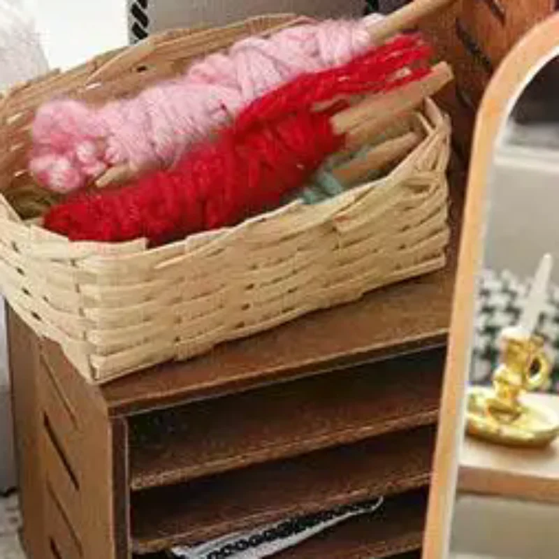 Espelho de Corpo Inteiro de Madeira para Casa de Bonecas 1/12, Modelo de Mobiliário para Casa de Bonecas, Ornamento, Acessórios de Decoração para Micro Cenários de Casa de Bonecas