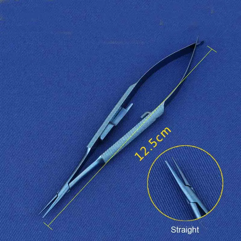 Instruments microchirurgicaux pour personnes âgées, porte-aiguille à verrouillage en alliage, tête droite, porte-aiguille coudé, instruments microchirurgicaux