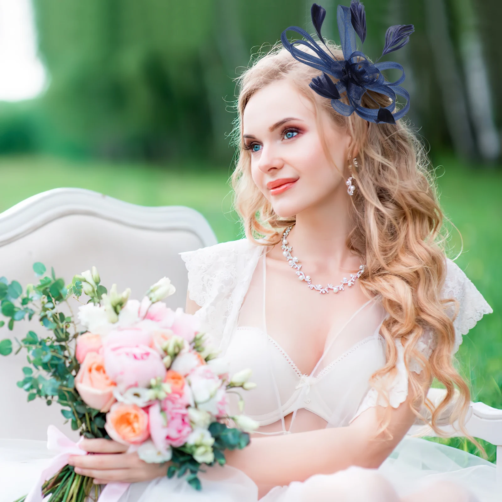 

Hair Clip Bridal Wedding Accessory Elegant Fascinator Headpiece For Girls Ladies Party Banquet Formal Occasions