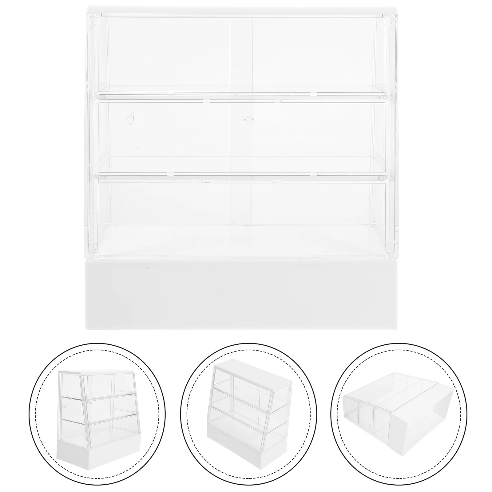 

Bread Shop Furniture Model Dollhouse Cake Cabinet Decorating Miniature Dessert Store Cupboard White