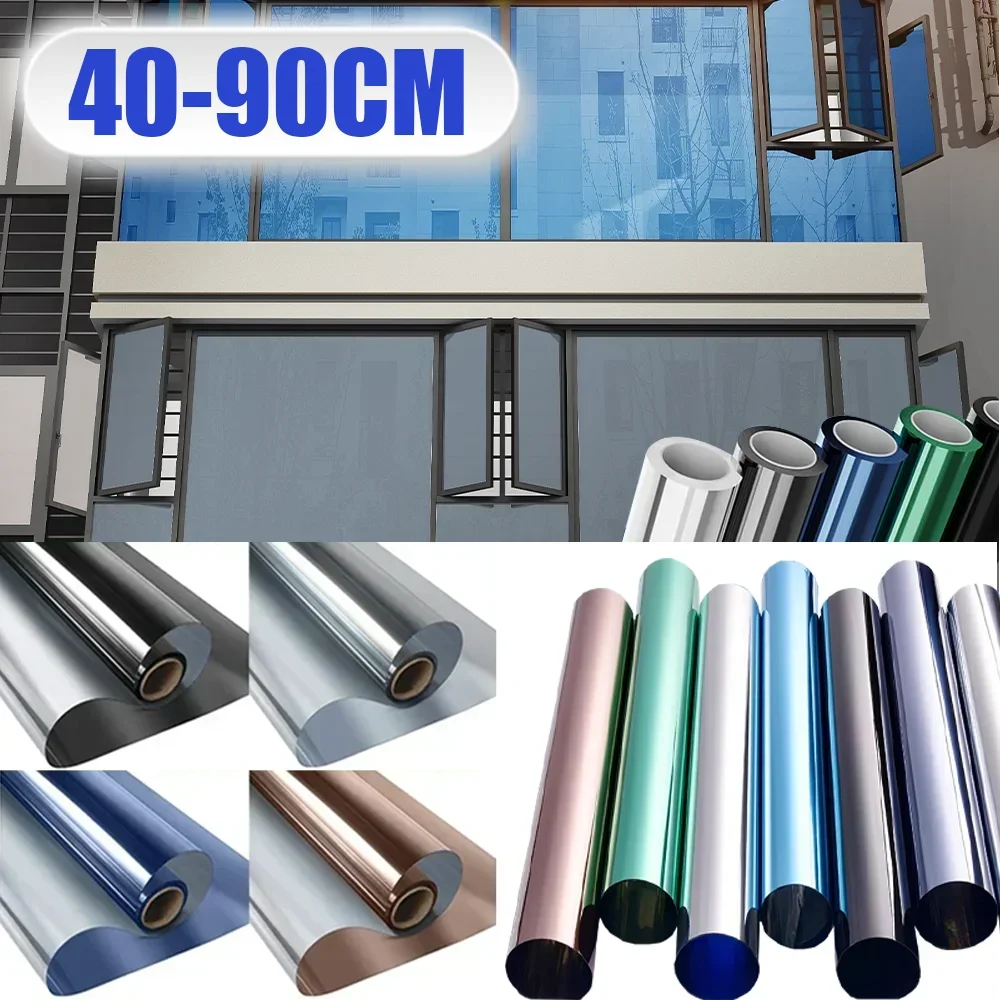 

40-90CM House Window Privacy Tint Film Anti Look Glass Stickers Daytime One Way Mirror Screen Foil Vinyl UV Protection Films
