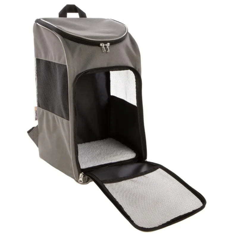 

Medium Cat & Dog Travel Pet Backpack, Gray, 16 lb Limit