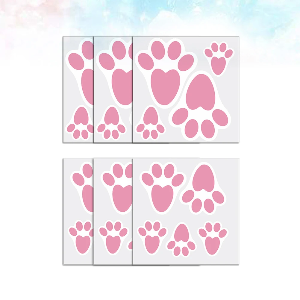 

Bunny Paws Footprint Stickers For Easter Party Wall Decals Road Leading Adhesive Decoration Floor Surface Easy Apply