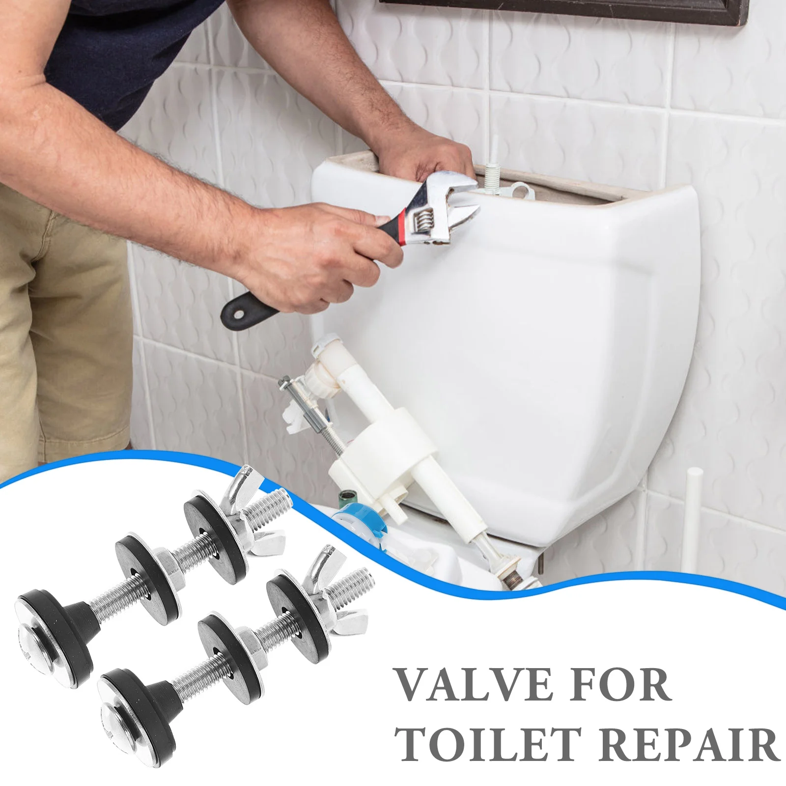 

1Pair Toilet Tank Bolts Rustproof Stainless Steel Toilet Seats Replacement Screws Repair Mounting Kit Bolts and Nuts Kit