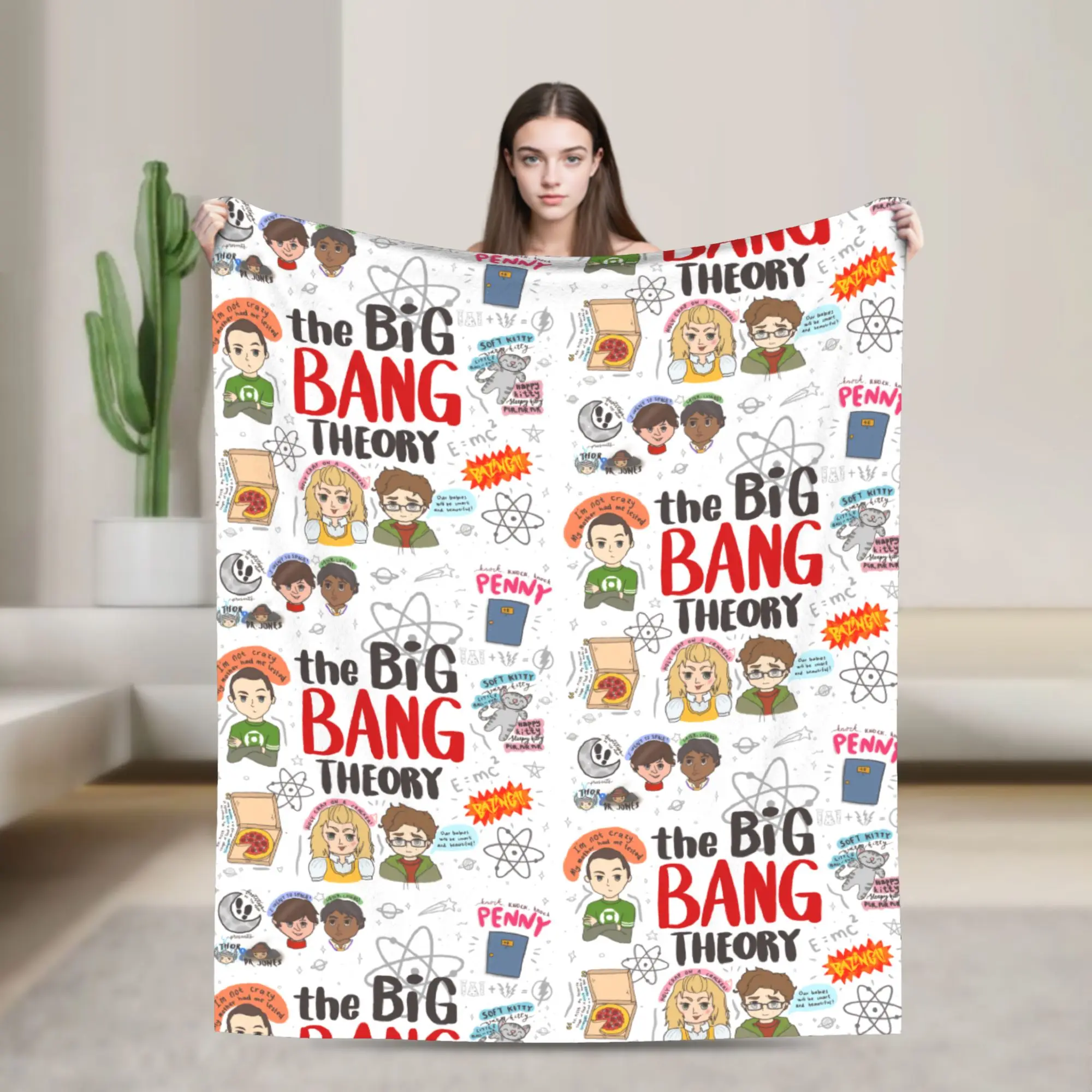 The Big Bangs Theory Sitcom Blankets Quality Warm  Throw Blanket Winter Airplane Travel Couch Chair Sofa Bed Fluffy Bedspread