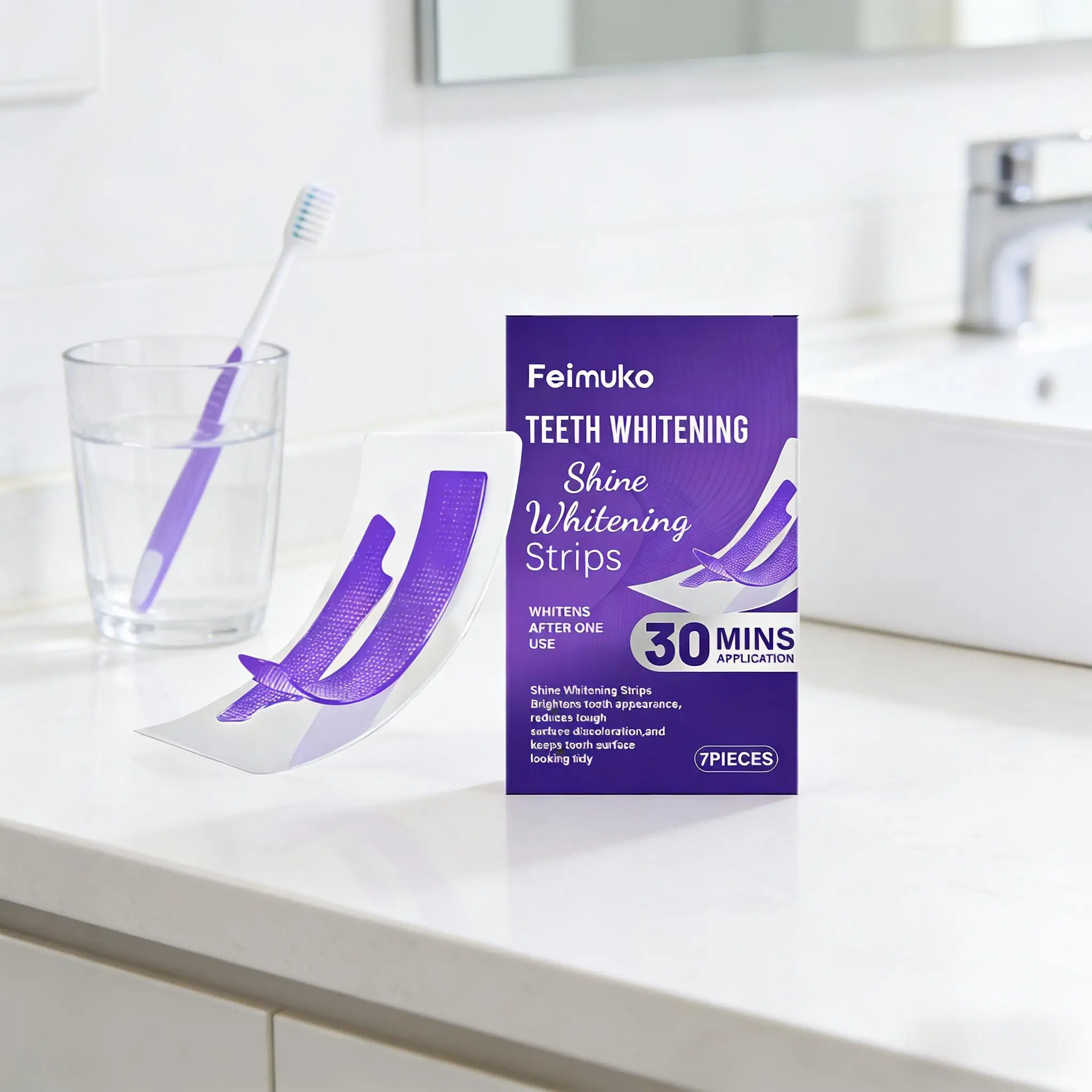 Teeth Whitening Strip Reduce Sensitivity Enamel Remove Plaque Stains Professional Tooth Brighten Painless Bleaching Dental Care view 5