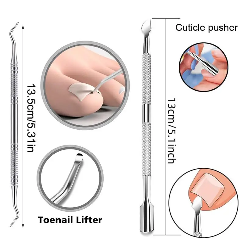 6-teiliges Set zum Entfernen eingewachsener Zehennägel, Nagelbehandlungs-Fußwerkzeug, Zylinderfeilenheber, professionelles Pediküre- und Maniküre-Set, Werkzeuge für den Haushalt