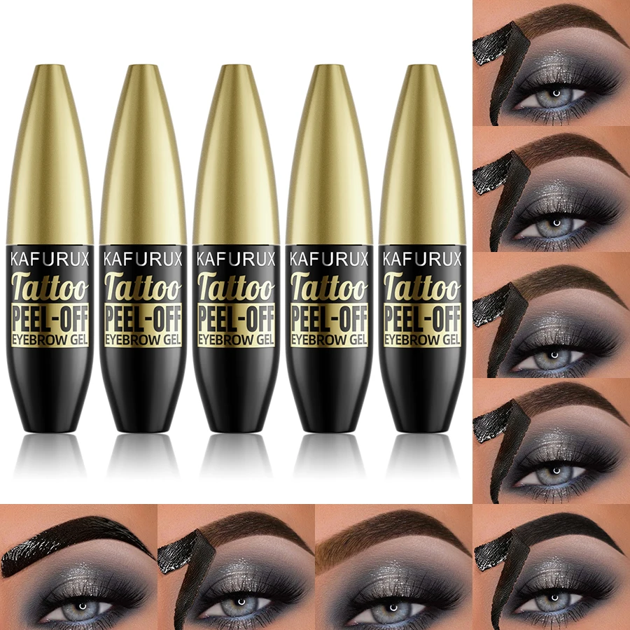 Peel-off Eyebrow GEL NATURAL Brow Black Tint แต่งหน้ากันน้ํา Lasting Eye Brow Enhancers Liquid GEL ฉีกขาดสวมใส่ Easy เครื่องสําอาง