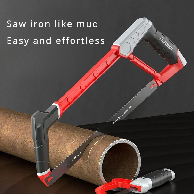 Multifunctional hacksaw frame two saw angles (45 °/90 °) metal saw wood saw metal/wood/tree/PVC/meat sharp cutting hacksaw