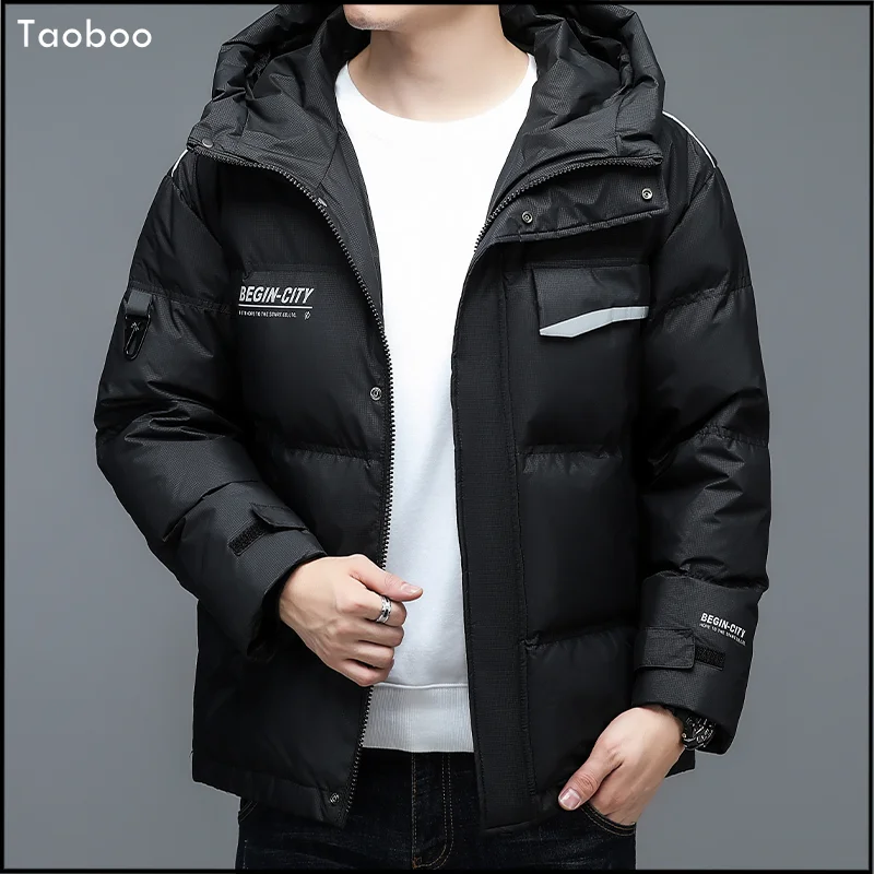 2022 New Brand Winter Warm White Duck Down Jacket men Fashion Korea Style Student Windbreaker Parkas High Street Loose Outwear