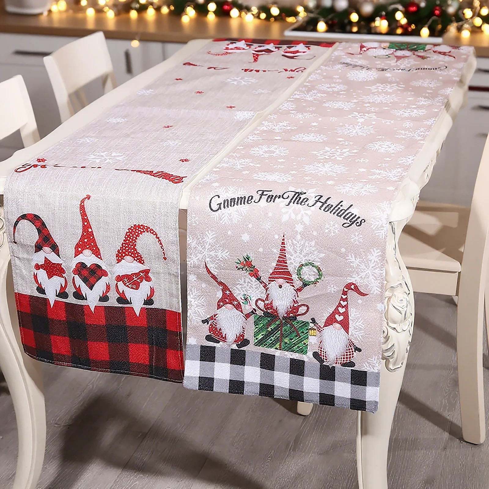 

Рождественский мультяшный стиль, льняная дорожка для стола, милая длинная скатерть Санта-Клауса, украшение для обеденного стола, декоративные принадлежности для дома