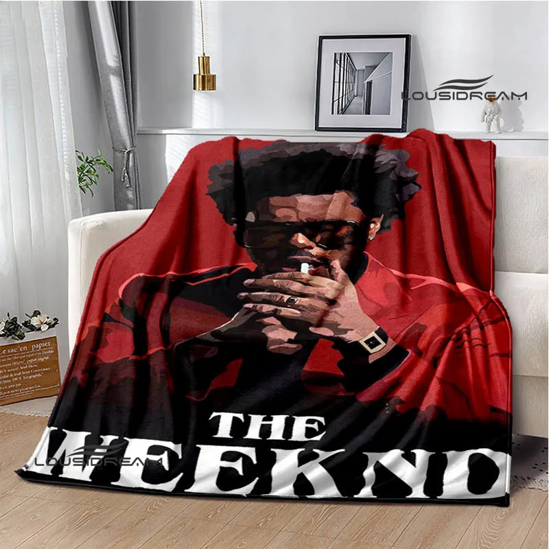 Singer The Weeknd print blankets Flange Warm blanket soft and comfortable home travel bed blanket picnic blankets birthday gift