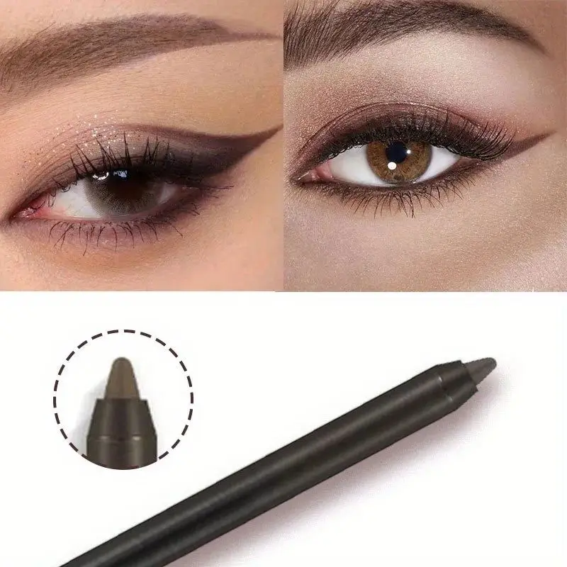 Schwarzer, brauner, wasserfester Eyeliner-Stift, langanhaltend, einfach aufzutragen, matt, schnell trocknend._voghion.com