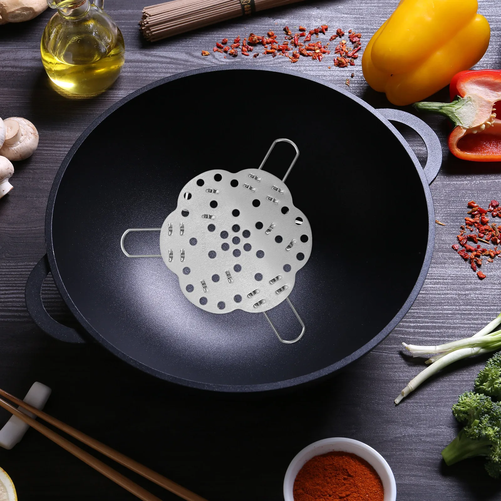 Stainless Steel Folding Steamer Rack Thickened Water Isolation Multi-Functional Steam Pot Insert Cooling Baking Rack for Cooking