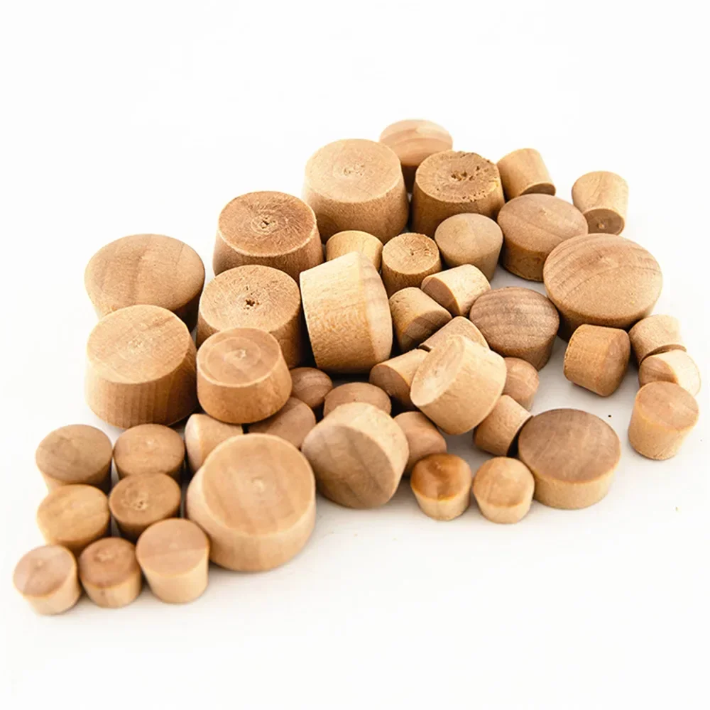 50pcs Wood Tip Wood Plug Tenon Round Wood Tip Connector Hole Locator Tool Furniture