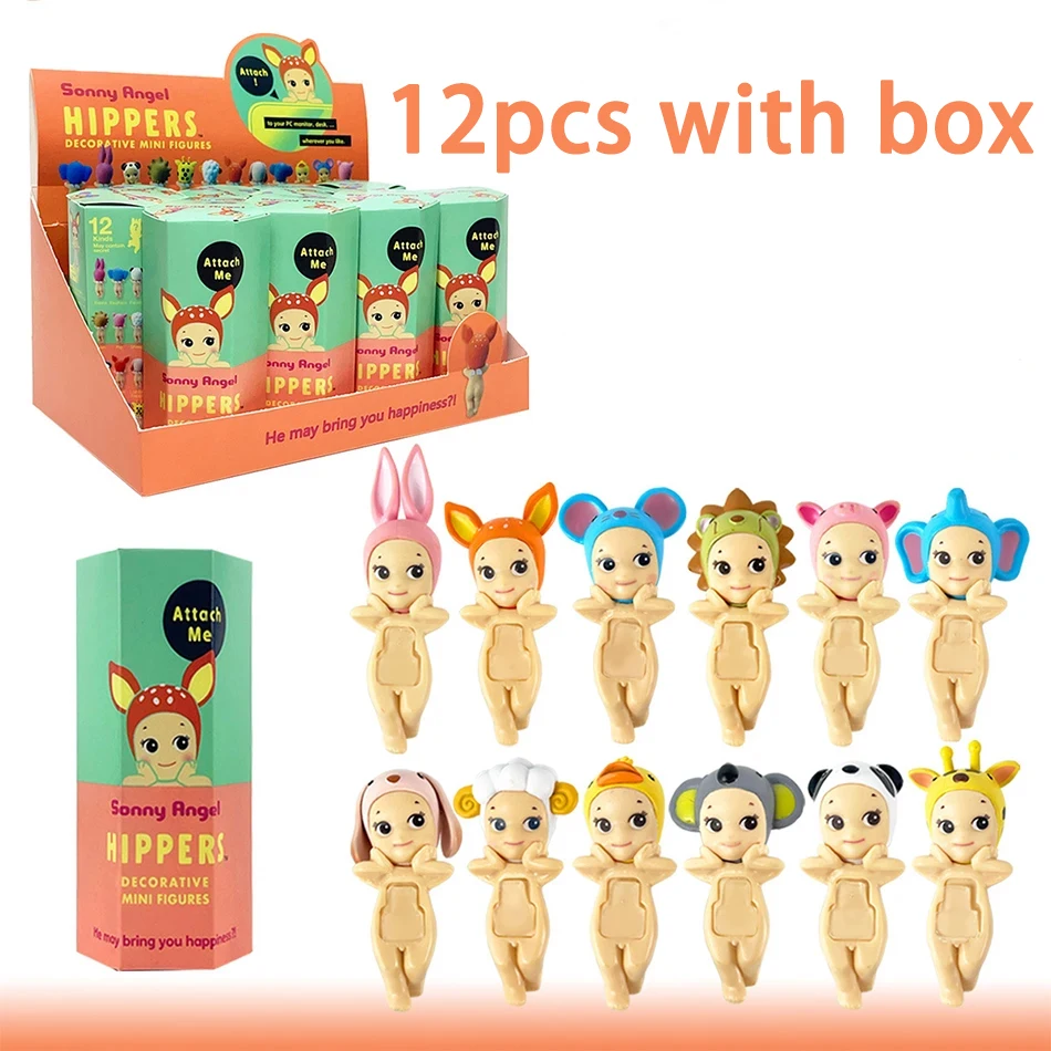 Sonn Angel Hippers Mini figuras Animal caja ciega misterios Kawaii ornamento muñeca niño teléfono decoración lindo regalo de Navidad