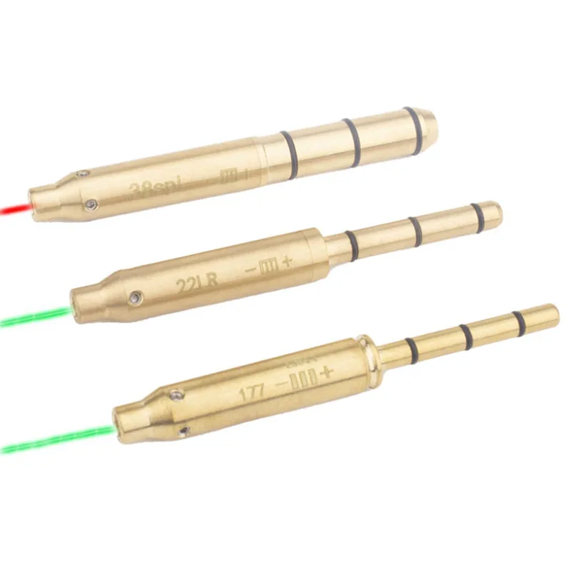 Laser Boresighter .22LR .177 .223Rem 9mm/.38spl Cal Laser Bore Sight End Barrel for Pistol Rifle Airsoft Cartridge Collimator