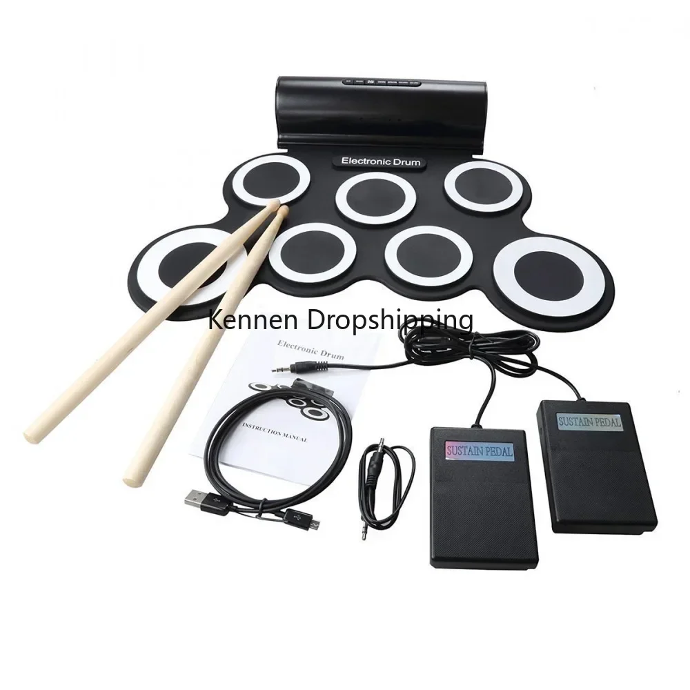 Portable Electronic Drums Trigger Musical Instrument Small Bass Practice Drums Pad Tambourine Estrumentos Musicais Drum Module