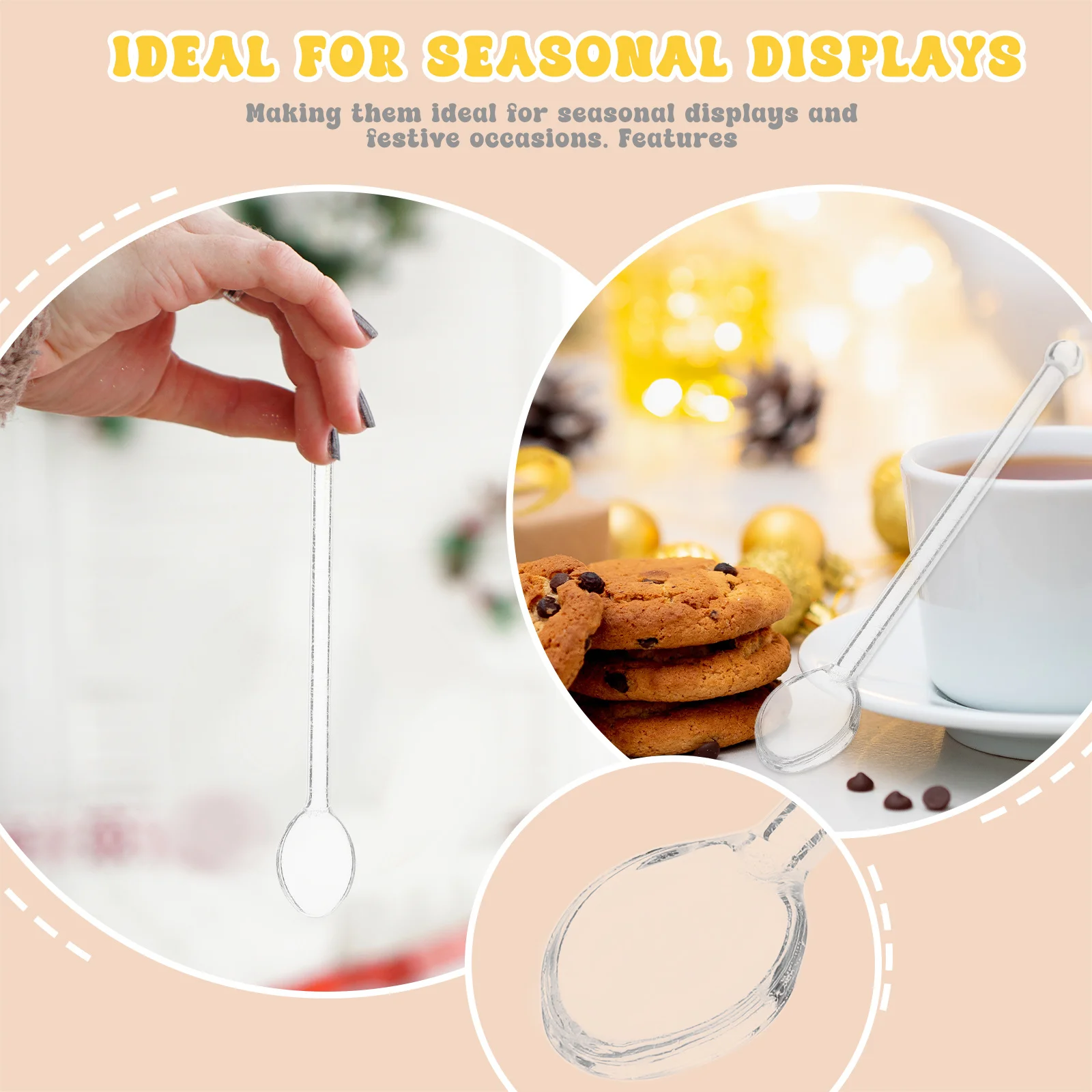 

8Pcs Transparent Glass Coffee Spoons Long Handle Stirring Spoons Dessert Mixing Stirrers for Tea Juice Glass Cocktail Stirrers