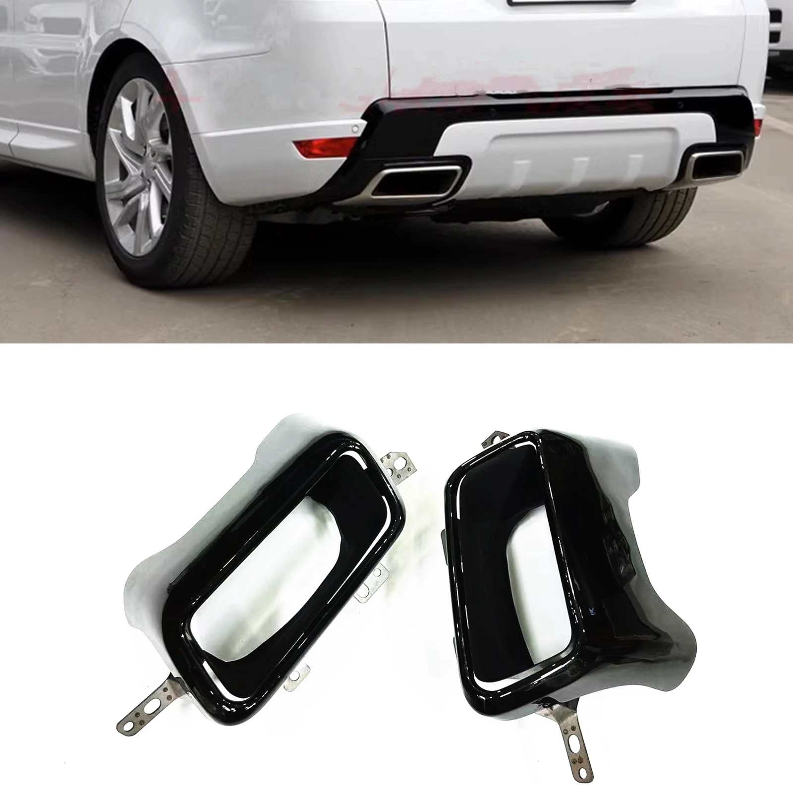 For Land Rover Range Rover Sport 2013 2014 2015 2016 2017 2018 Square Style Black/Silver Car Rear Tail Exhaust Muffler Tip Pipes