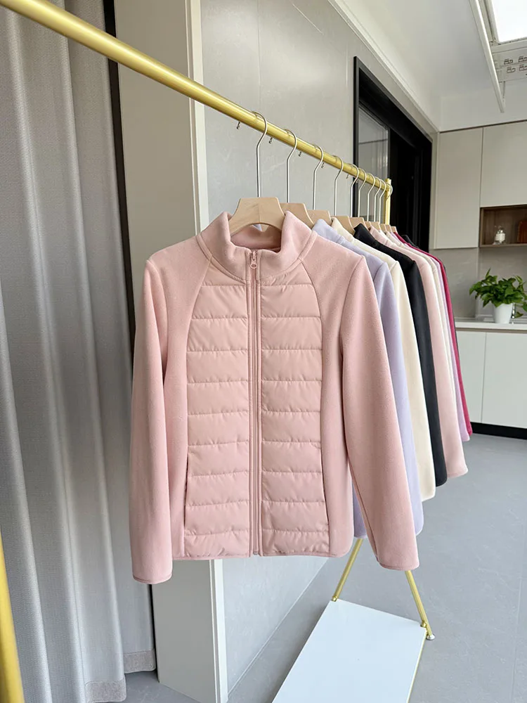 الخريف الشتاء قطنية عالية الجودة للنساء 2025 جديد المخملية الدافئة الوقوف طوق قصيرة خفيفة الوزن القطن وسادة مبطنة معطف غير رسمي #6