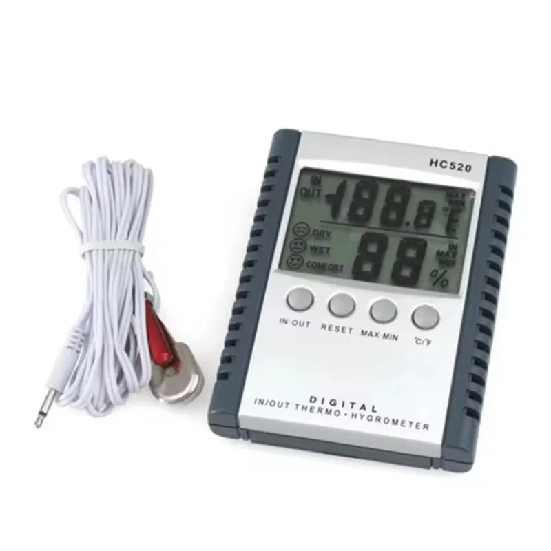 New HC520 LCD Thermometer Hygrometer Indoor and Outdoor Max / Min Memory Wall Mounted with Base Digital Humidity Meter