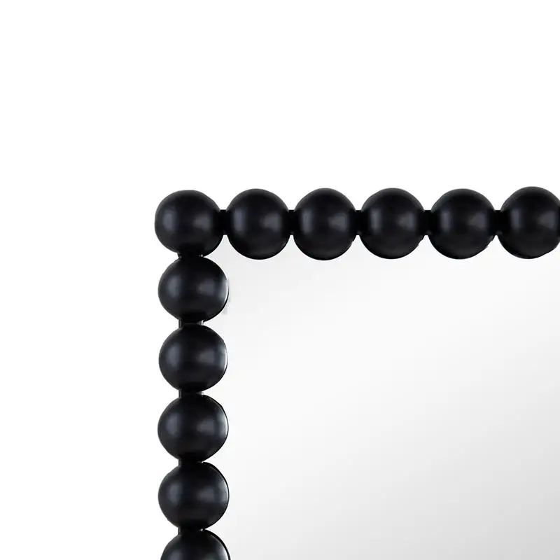 مرآة كاملة الطول مقاس 23 × 72 مع إطار معدني مطرز، مرآة مستطيلة كبيرة الحجم لغرفة المعيشة وغرفة النوم، لمسة نهائية سوداء #5