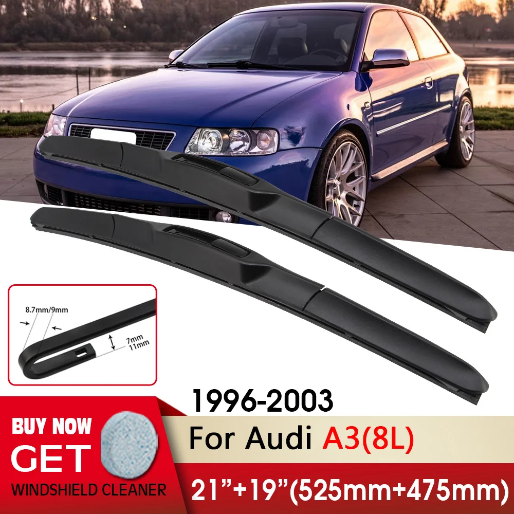 

Car Wiper RHD & LHD Front Wiper Blade 21"+19" For Audi A3(8L) 1996-2003 Fit U Hook Arm Windshield Windscreen Front Window