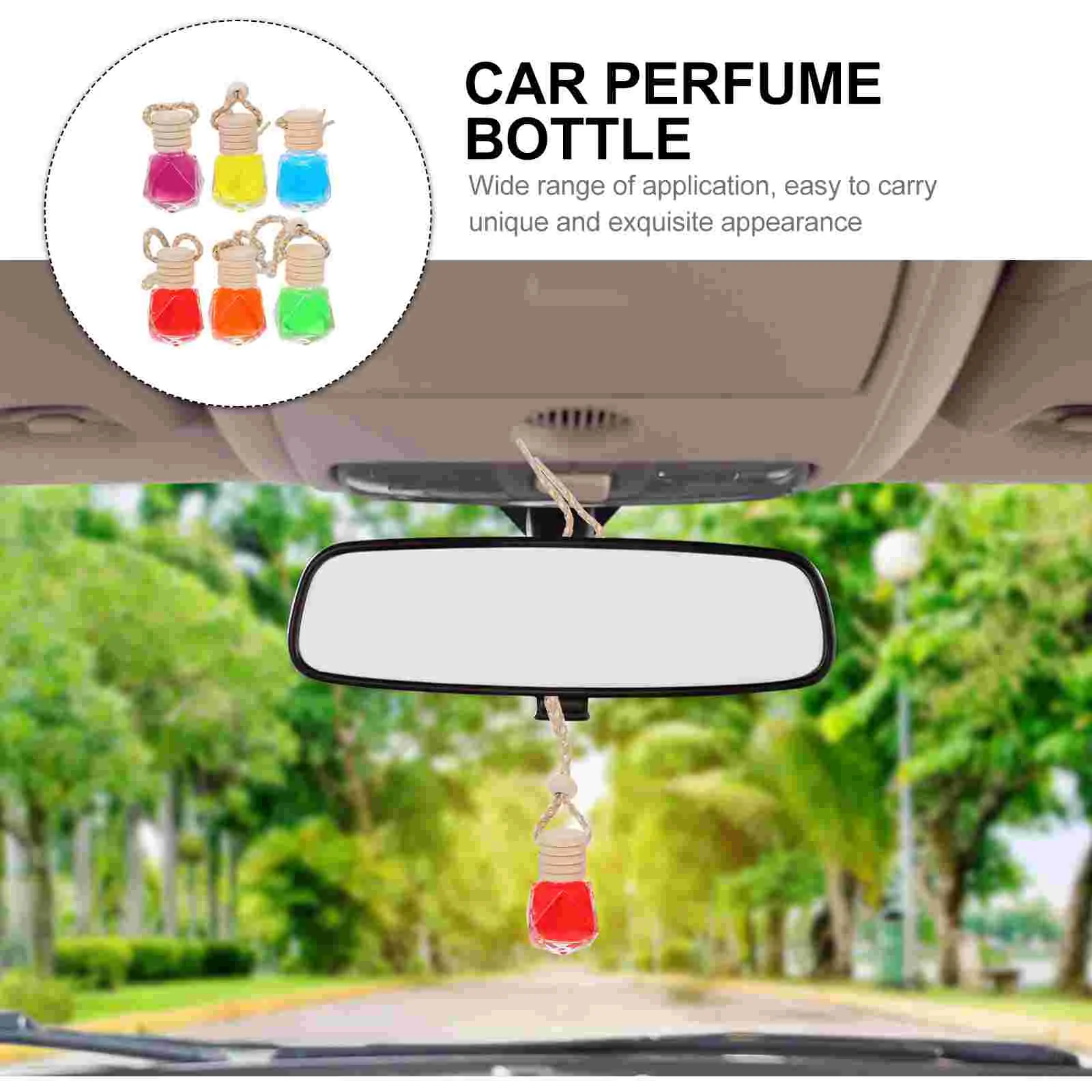 

6Pcs 7ml Perfume Pendants Car Perfume Bottles Empty Aromatherapy Bottles car perfume diffuser car perfume bottle pendant