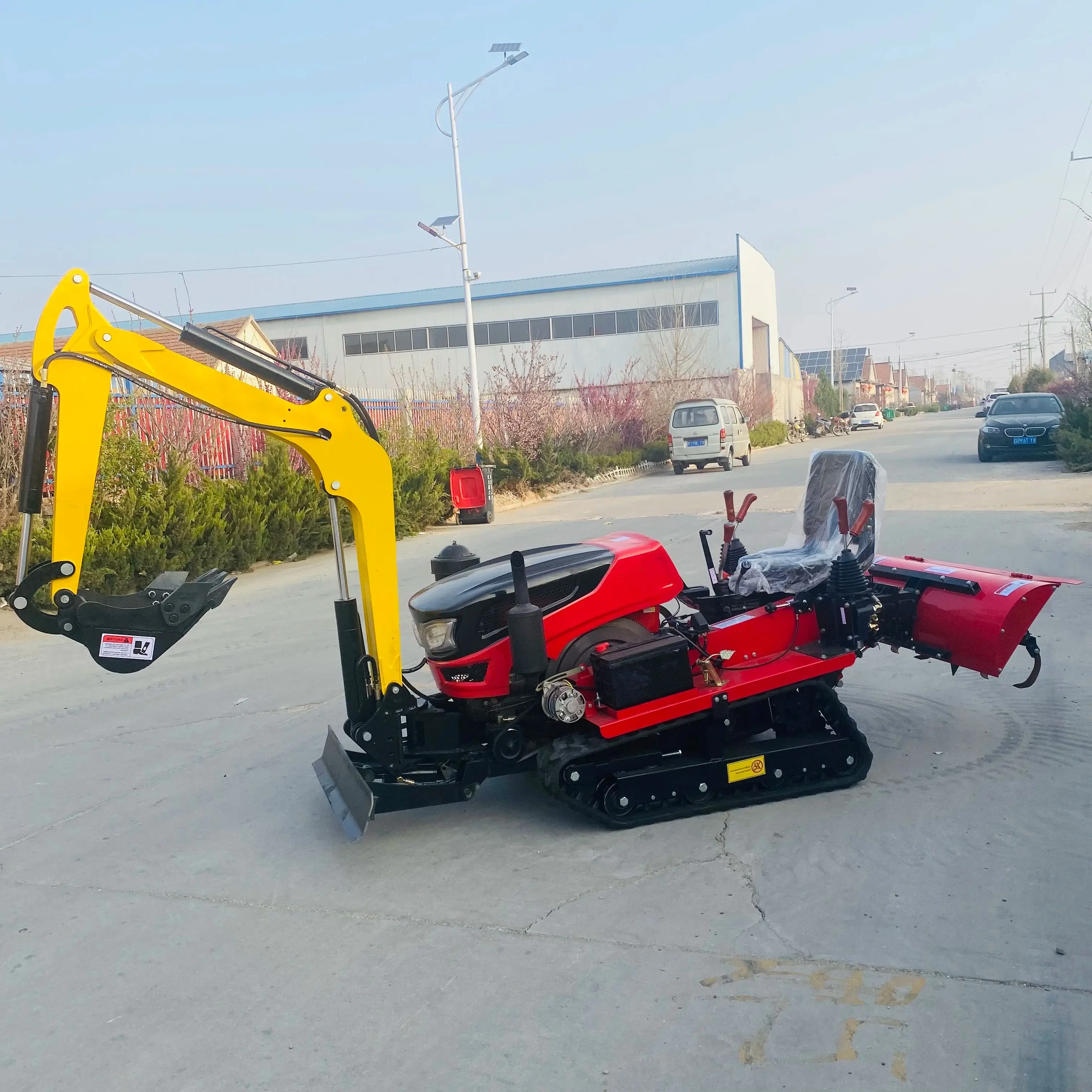 

Многофункциональный мини-культиватор-трактор на гусеничном ходу с высоким подъемом, 35 л.с., с функцией экскаватора, для сельского хозяйства