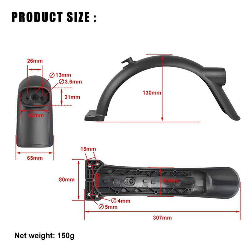 AC39-Mudguard posteriore per Xiaomi 4 Lite (2a generazione) Scooter elettrico Accessori per parafango posteriore a prova di spruzzi