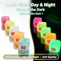 HOT Schylling Needoh Nice Cube Squishy Stress Toy Glow In The Dark Slow Rebound Sensory Glitter Pressure Relief For Adults Gifts 3