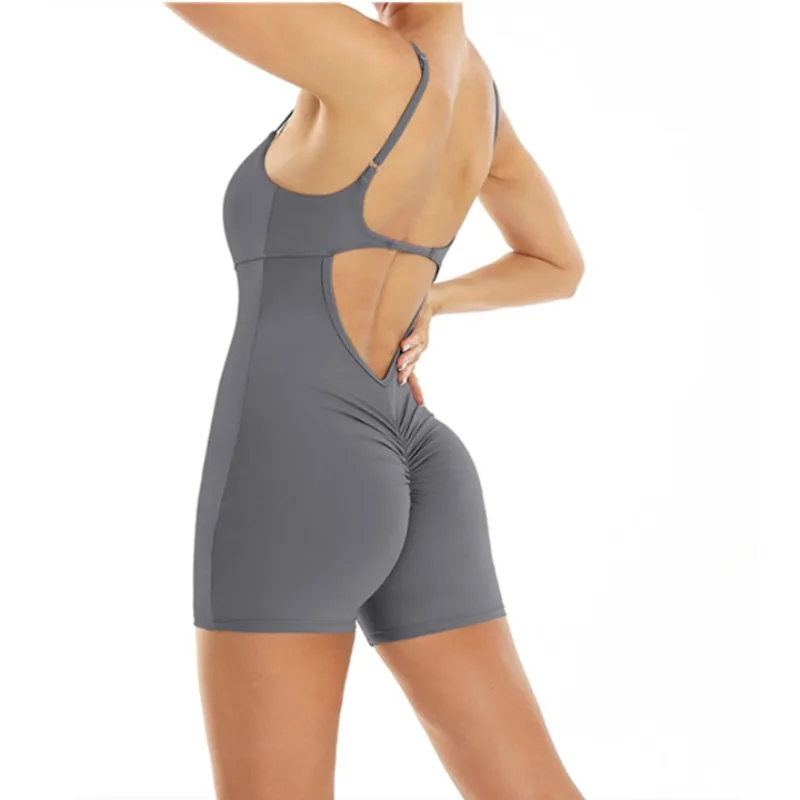 Women SEXY V Back Yoga Jumpsuit Sports Backless One-Piece Suit Gym Fitness Bodysuit Workout Suit Overall Sportswear