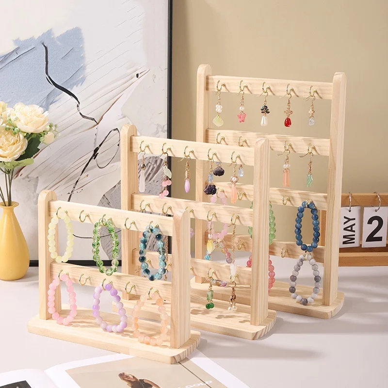 

Ожерелья Мольберт Стойка для коллекции ювелирных изделий Браслет Доска для дисплея Стенд с крючками Витрина Держатель для дисплея из массива дерева