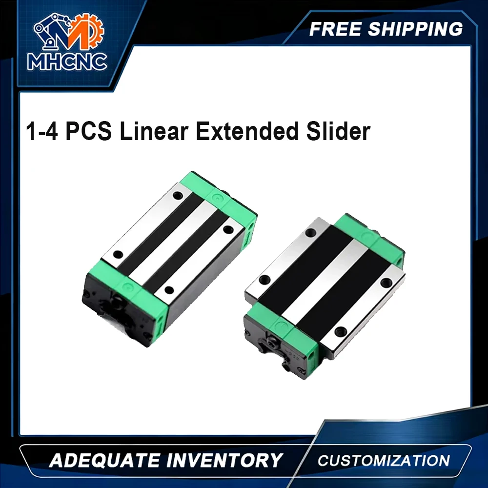 MHCNC 1/2/4 PCS HGH20/25HA HGW20/25HC Linear Extended Slider for HGR15/20/25 Rail CNC Milling Machine Automation DIY Parts
