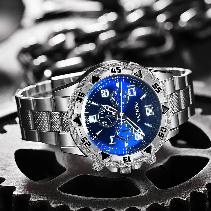 2-piece men's watch and accessories set, a perfect match suitable for both business and casual styles, no box included view 6