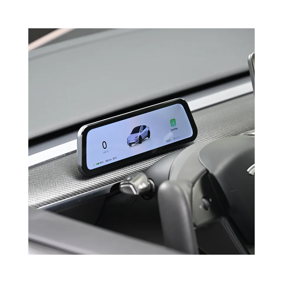 

Auto Dashboard Screen 9.66-Inch Ips Smart Dashboard Compatible With Android Car Games Suitable For Model 3/Y