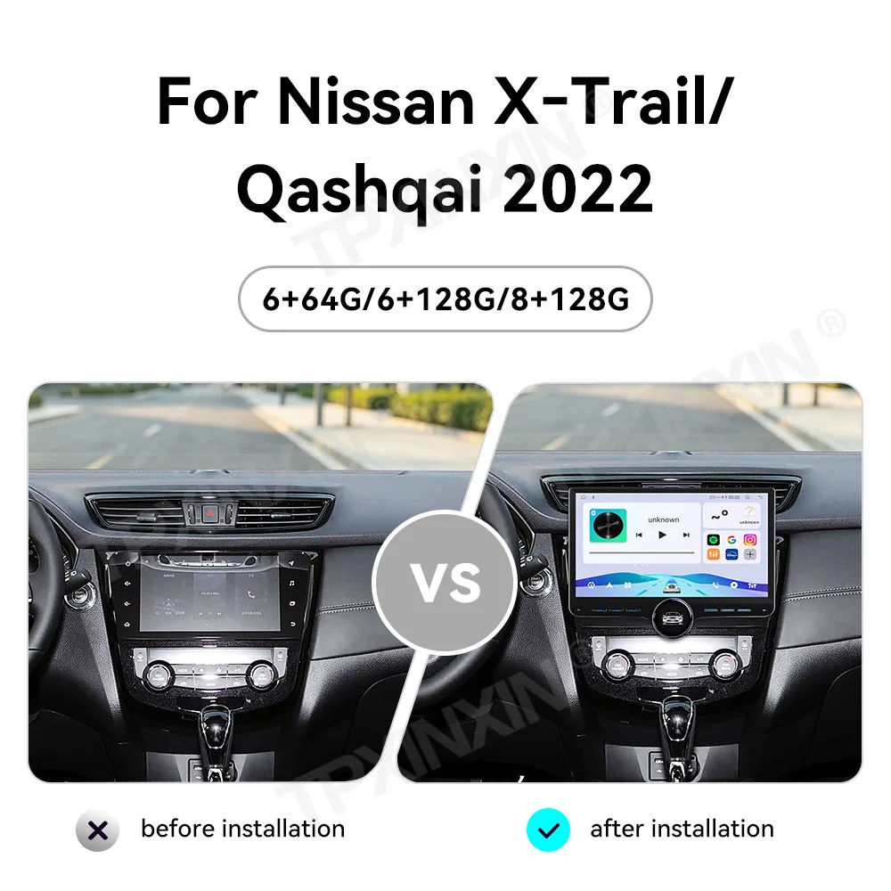 For Nissan X-Trail Qashqai 2022 Android Car Radio Multimedia Video Wireless Carplay Autoradio Stereo GPS Navigation Head Unit