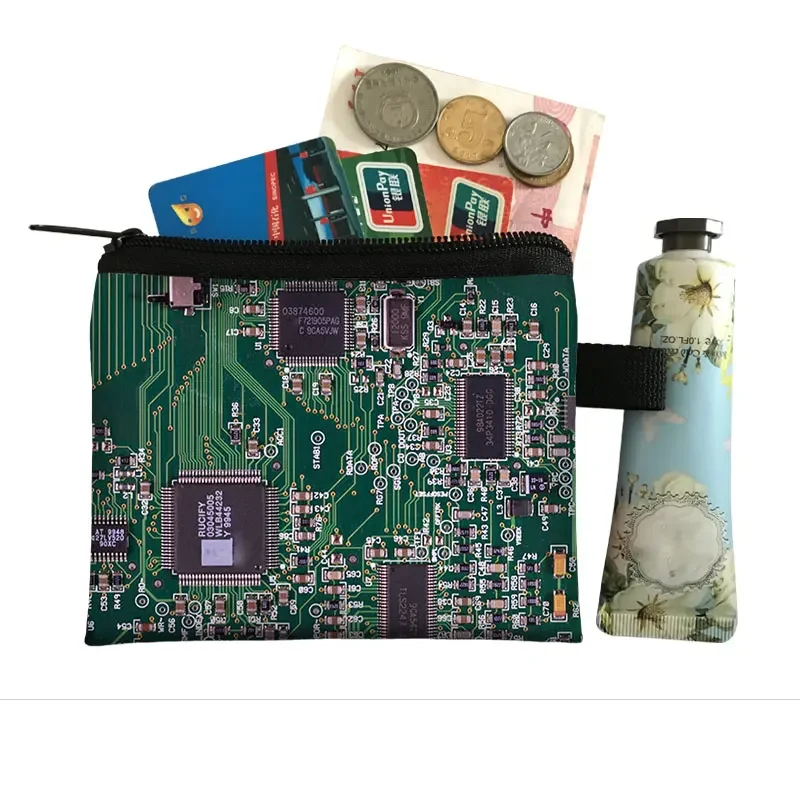 Electronic Chip Coin Purse Men Wallet Circuit Board Credit Card Money Bag Mini Handbag and Clutch Women Purses Boys Coin Bag