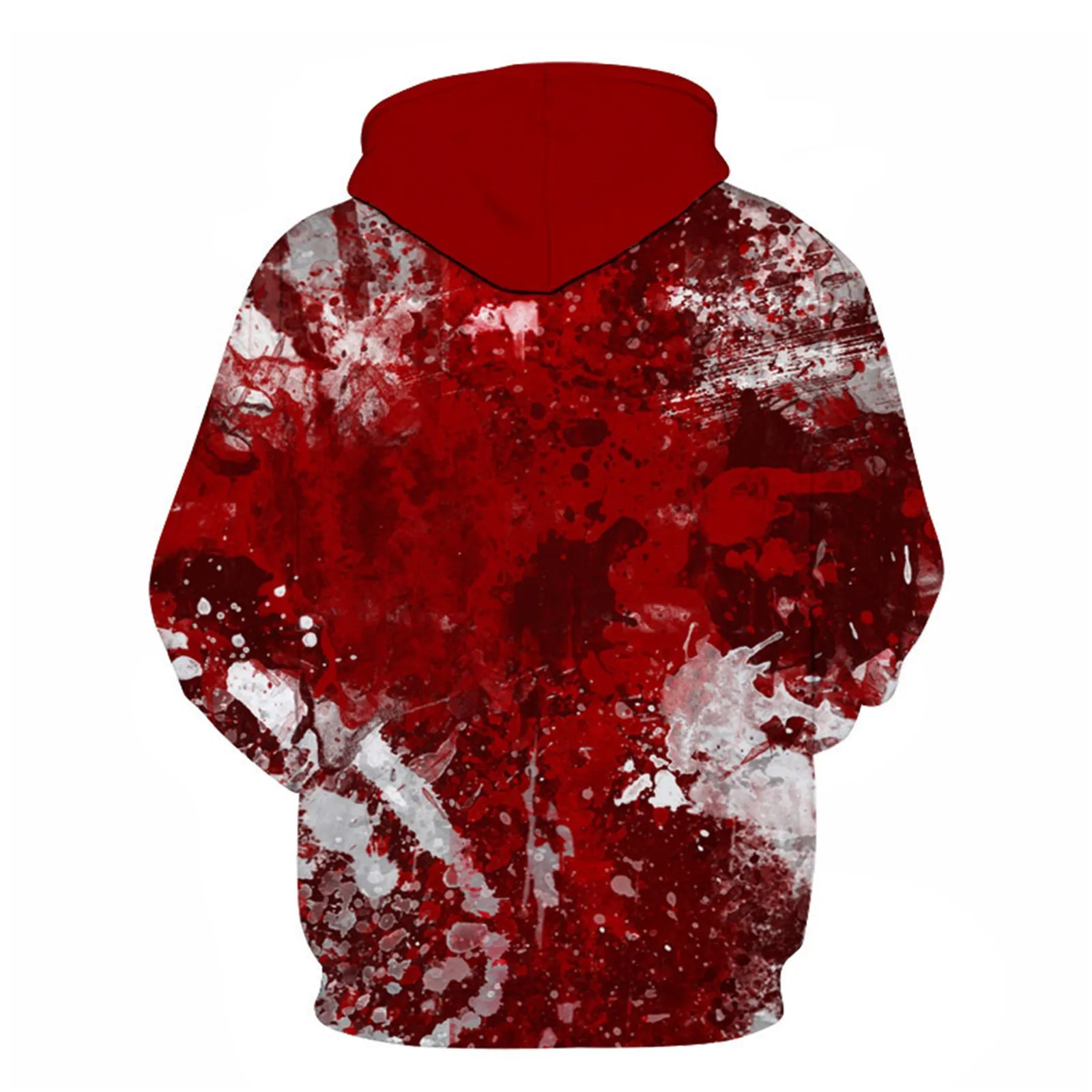 

Halloween Men's Printed Red Long Sleeve Hooded Sweatshirt Men's Winter Casual Loose Comfortable Business Role Play Sweatshirt