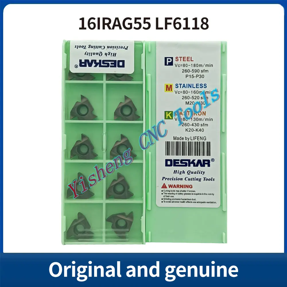 

DESKAR 100% Original 16IRAG55 16IRAG60 LDA K15 LDC LF6118 CNC cutting tool indexable threading carbide insert