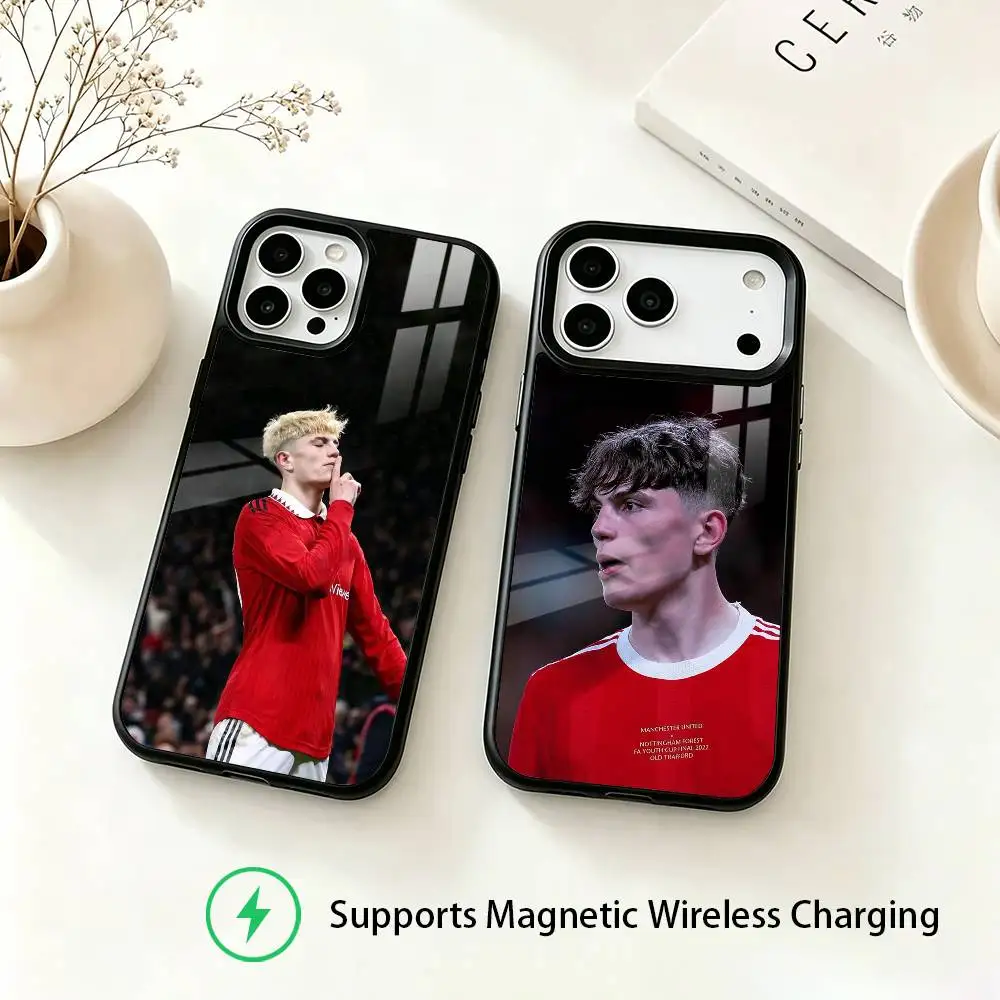 Football Alejandro Garnacho  Phone Case For iPhone18,17,16,15,14,13,12,11 Plus,Pro Allows magnetic wireless charging